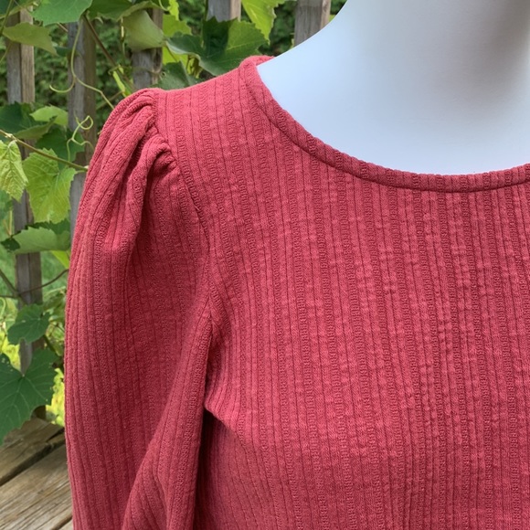 W5 | NWT Terracotta rib knit tie front top - Picture 5 of 8